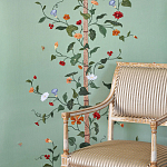 Обои с вышивкой ручной работы Floral Lattice Original colourway on wool sateen варинант исполнения - 1 | Loft Concept в Волгограде