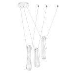 Подвесной светильник белого цвета с 3-мя изогнутыми плафонами Flow Loop варинант исполнения - 2 | Loft Concept в Волгограде