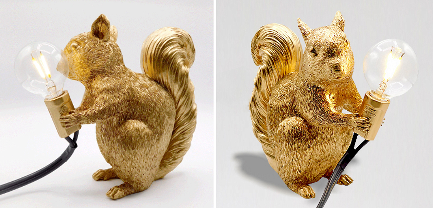 Настольная лампа белка Gold Squirrel Lamp - Loft-Concept в Волгограде