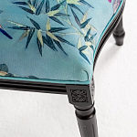 Стул из массива бука бирюзовый с изображением птиц и цветов Turquoise Chinoiserie Birds Garden Chair варинант исполнения - 5 | Loft Concept в Волгограде