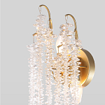 Бра с хрустальными прозрачными подвесками и круглым основанием золотого цвета FAIRYTREE Light варинант исполнения - 3 | Loft Concept в Волгограде