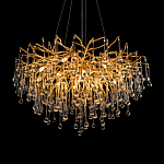 Люстра подвесная с прозрачными стеклянными подвесками в форме капель Диаметр 80 см Droplet Chandelier варинант исполнения - 15 | Loft Concept в Волгограде