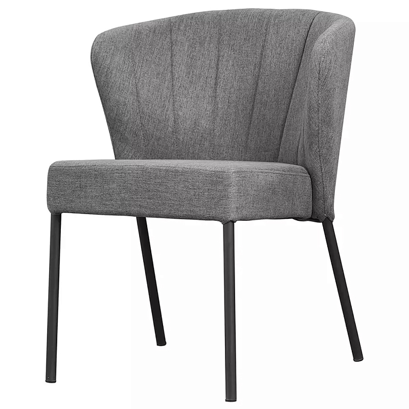 Стул серый с широкой закругленной спинкой Chair Gray Attractive Серый Стул серый с широкой закругленной спинкой Chair Gray Attractive Серый в Волгограде | Loft Concept