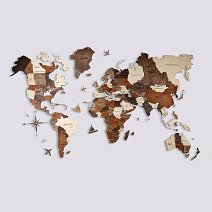 Аксессуар на стену Wooden World Map