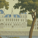 Обои ручная роспись Monuments of Paris Roberts on Sepia scenic paper варинант исполнения - 2 | Loft Concept в Волгограде