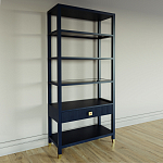 Стеллаж Elsa Dreams Blue со стеклянными полками и ящиком варинант исполнения - 1 | Loft Concept в Волгограде