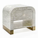 Тумбочка прикроватная с ящиком Tofino White Bone Inlay  Bedside Cabinet   варинант исполнения - 3 | Loft Concept в Волгограде