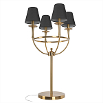 Настольная лампа на металлическом основании бронзового цвета с 4-мя черными конусовидными абажурами Dignity варинант исполнения - 3 | Loft Concept в Волгограде