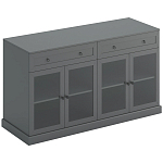 Широкая тумба с ящиками и стеклянными дверцами Percent Glass Cabinet варинант исполнения - 2 | Loft Concept в Волгограде