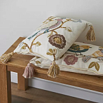 Чехол на подушку с кисточками и вышивкой птиц Ethnic mix Birds Square варинант исполнения - 5 | Loft Concept в Волгограде