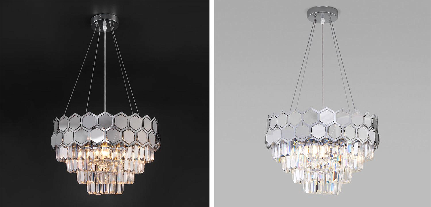 Люстра Hanging Hexagon Moira Chandelier chrome Люстра Hanging Hexagon Moira Chandelier chrome - Loft-Concept в Волгограде