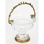 Чаша из прозрачного стекла на ножке с бронзовой ручкой в виде ветки Eden Garden варинант исполнения - 2 | Loft Concept в Волгограде