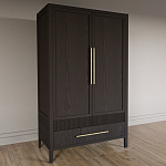 Шкаф платяной Primo с выдвижными ящиками шпон Темный орех варинант исполнения - 3 | Loft Concept в Волгограде