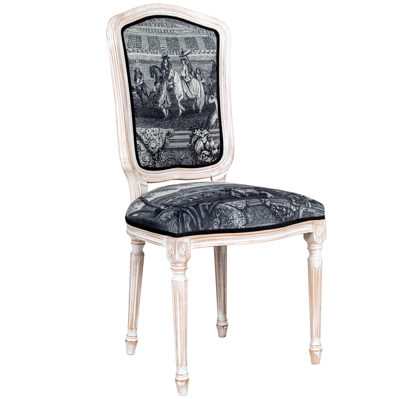 Стул Saint Germain Stool Черно-белый Белый винтажная патина Стул Saint Germain Stool Черно-белый Белый винтажная патина в Волгограде | Loft Concept