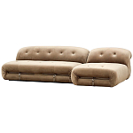 Дизайнерский угловой диван с велюровой светло-коричневой обивкой Fosse Sofa варинант исполнения - 2 | Loft Concept в Волгограде