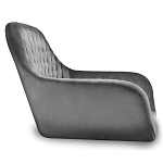 Барный стул со спинкой и подлокотниками на 4-х деревянных ножках Douglas Rhombus Серый Велюр варинант исполнения - 2 | Loft Concept в Волгограде