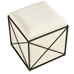 Пуф бежевый с черной металлической рамой Beige Pouf варинант исполнения - 3 | Loft Concept в Волгограде