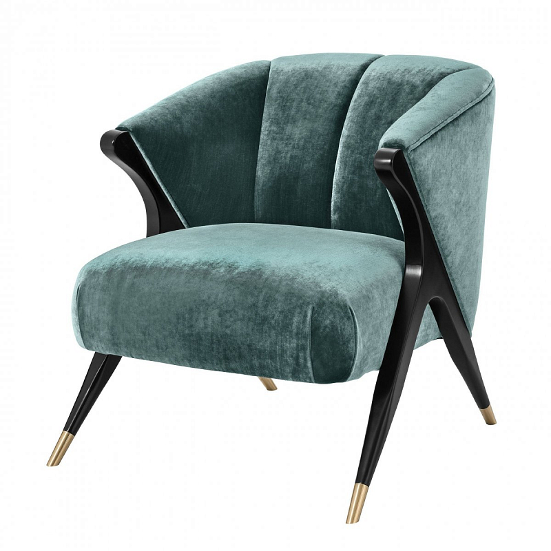 Кресло Eichholtz Chair Pavone Aegean Green Бирюзовый Черный Латунь Кресло Eichholtz Chair Pavone Aegean Green Бирюзовый Черный Латунь в Волгограде | Loft Concept