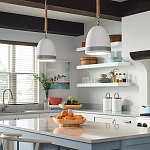 Подвесной светильник белый колоколообразный с декоративной обмоткой из веревки Hinkley варинант исполнения - 8 | Loft Concept в Волгограде