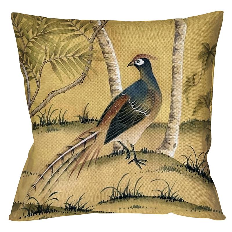 Декоративная подушка Beige and Green Chinoiserie 6 Бежевый в Волгограде | Loft Concept 