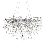 Люстра подвесная с прозрачными стеклянными подвесками в форме капель Диаметр 80 см Droplet Chandelier варинант исполнения - 1 | Loft Concept в Волгограде