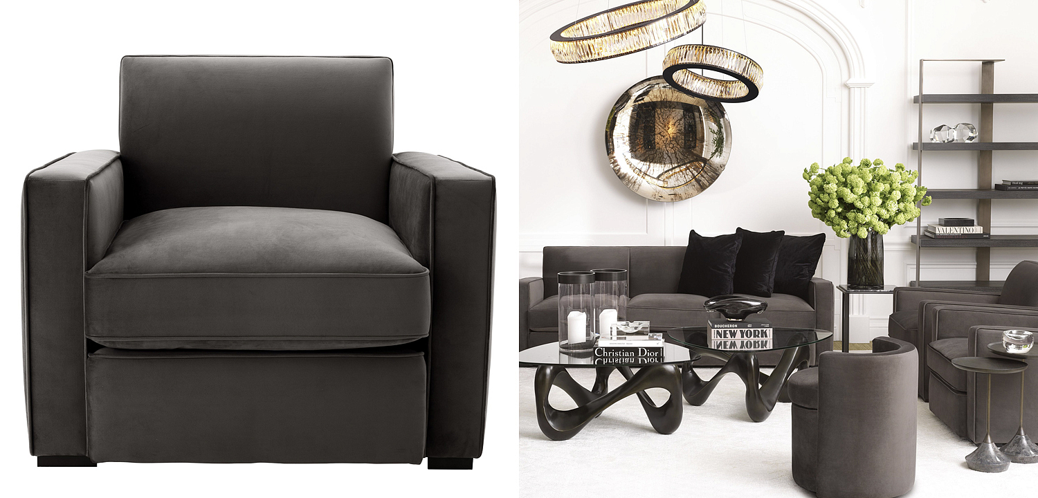 Кресло Eichholtz Chair Edmond grey Кресло Eichholtz Chair Edmond grey - Loft-Concept в Волгограде