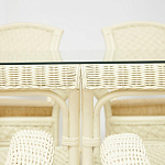 Комплект обеденный из ротанга Eloise grand white варинант исполнения - 3 | Loft Concept в Волгограде