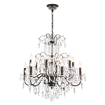 Люстра с хрустальными подвесками и металлическим основанием Диаметр 80 см Rococo Iron & Crystal Chandelier варинант исполнения - 2 | Loft Concept в Волгограде