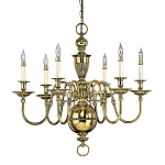 Люстра цвета латунь с 6-ю лампами в форме свечей в классическом стиле Hinkley варинант исполнения - 1 | Loft Concept в Волгограде