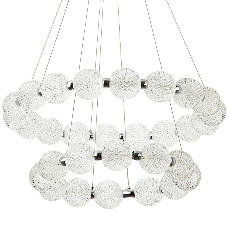 Светодиодная двухъярусная кольцевая люстра хром Crystal Globule Chandelier Chrome Прозрачный Металлик Светодиодная двухъярусная кольцевая люстра хром Crystal Globule Chandelier Chrome Прозрачный Металлик в Волгограде | Loft Concept