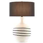 Настольная лампа фактурная с черными круговыми линиями на корпусе Recess варинант исполнения - 2 | Loft Concept в Волгограде