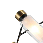 Люстра потолочная с 6-ю цилиндрическими плафонами из стекла и черным каркасом Noir Poise варинант исполнения - 2 | Loft Concept в Волгограде