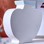 Ваза плоская белая с абстрактными черными линиями в форме лиц Faces of Imagination варинант исполнения - 7 | Loft Concept в Волгограде