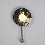 Бра круглое с каменным основанием и плафоном из стекла в форме шара Shaw Marble Lighting варинант исполнения - 2 | Loft Concept в Волгограде