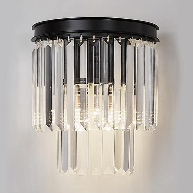 Бра  Odeon Clear Glass II Черный Хром Прозрачное Стекло в Волгограде | Loft Concept 