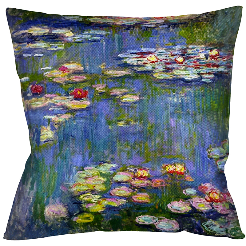 Подушка декоративная Лилии Impressionism in Art Мульти Бежевый Подушка декоративная Лилии Impressionism in Art Мульти Бежевый в Волгограде | Loft Concept