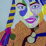 Картина с вышивкой Портрет wall panel People with the yellow ear 3 варинант исполнения - 1 | Loft Concept в Волгограде