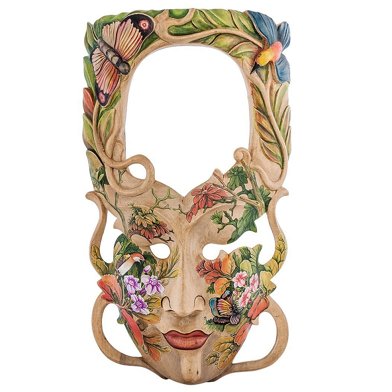 Маска деревянная резная расписная Tropical Mask Мульти Маска деревянная резная расписная Tropical Mask Мульти в Волгограде | Loft Concept