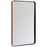 Зеркало прямоугольное в металлической раме с кожаной отделкой Loft in Reflection варинант исполнения - 2 | Loft Concept в Волгограде