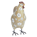 Статуэтка курица с белым цветочным узором и металлическими ножками Rustic Chicken варинант исполнения - 1 | Loft Concept в Волгограде