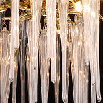 Люстра золотого цвета с декоративными ветками и длинными прозрачными стеклянными подвесами в форме сосулек Droplet Chandelier варинант исполнения - 5 | Loft Concept в Волгограде