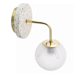 Бра с белым матовым плафоном в форме шара Round White Matte Lampshade варинант исполнения - 2 | Loft Concept в Волгограде