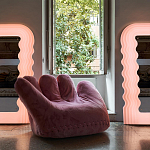 Дизайнерское плюшевое розовое кресло в форме руки Poltronova Joe Plush Taffy Pink Armchair варинант исполнения - 4 | Loft Concept в Волгограде