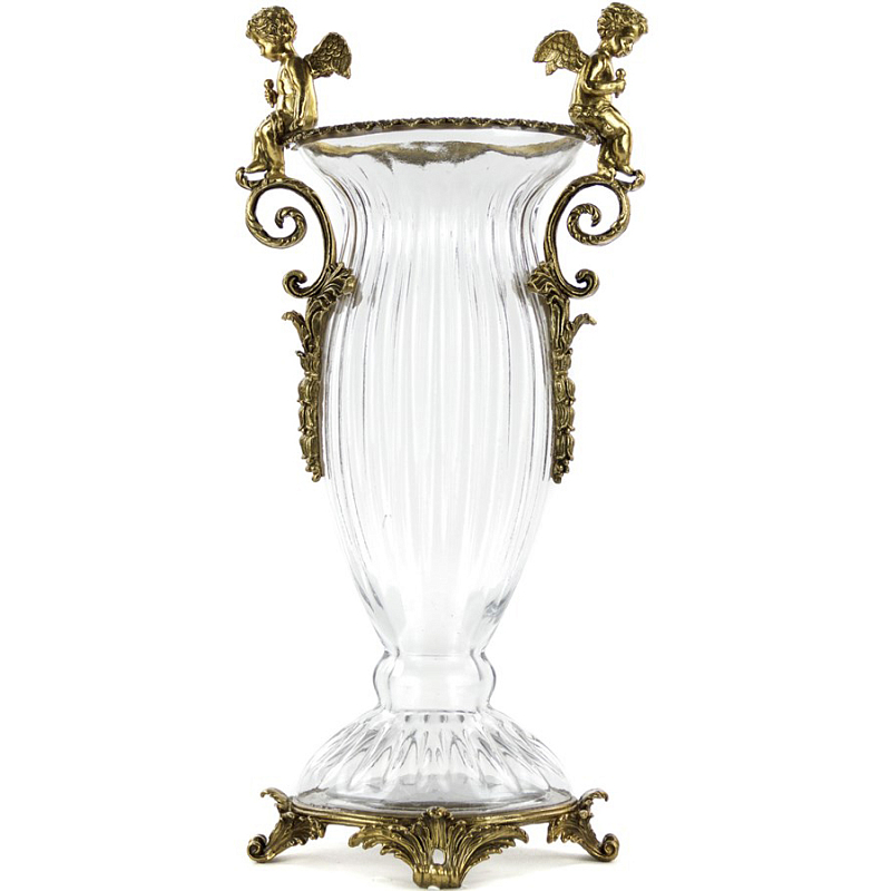 Ваза Transparent Vessel & Bronze Putti Прозрачный (Transparent) Бронза Ваза Transparent Vessel & Bronze Putti Прозрачный (Transparent) Бронза в Волгограде | Loft Concept