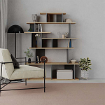 Стеллаж прямой с вертикальными и горизонтальными полками цвета антрацит и древесины APOLLON BOOKCASE ANTHRACITE OAK варинант исполнения - 1 | Loft Concept в Волгограде