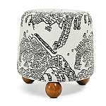 Пуф Wakonda с Круглыми ножками Черно-Белый орнамент варинант исполнения - 1 | Loft Concept в Волгограде