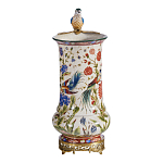 Ваза фарфоровая с птицей на бронзовой ветке и цветочной росписью Garden of Eden варинант исполнения - 4 | Loft Concept в Волгограде