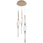 Подвесной светильник с 3-мя хрустальными плафонами Renee Golden Glass Drops Trio Light варинант исполнения - 2 | Loft Concept в Волгограде