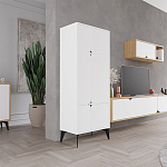 Комод белый с 4-мя дверцами на металлических ножках SPARK MULTIPURPOSE CABINET WHITE варинант исполнения - 4 | Loft Concept в Волгограде