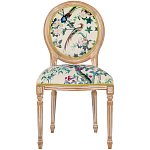 Стул из массива бука бежевый с изображением птиц и цветов Beige Green Chinoiserie Rose Garden Chair варинант исполнения - 1 | Loft Concept в Волгограде